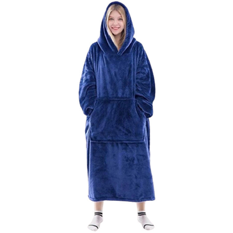Women's Thread Flannel Thickened Warm Hooded Long Women's Sweater, Sweater