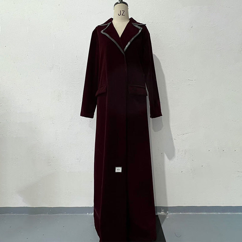 Women's Slouchy Popular Temperament Veet Trench Coats