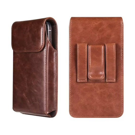 Men's Crazy Horse Pattern Leather Protective Cover Men's Waist Packs