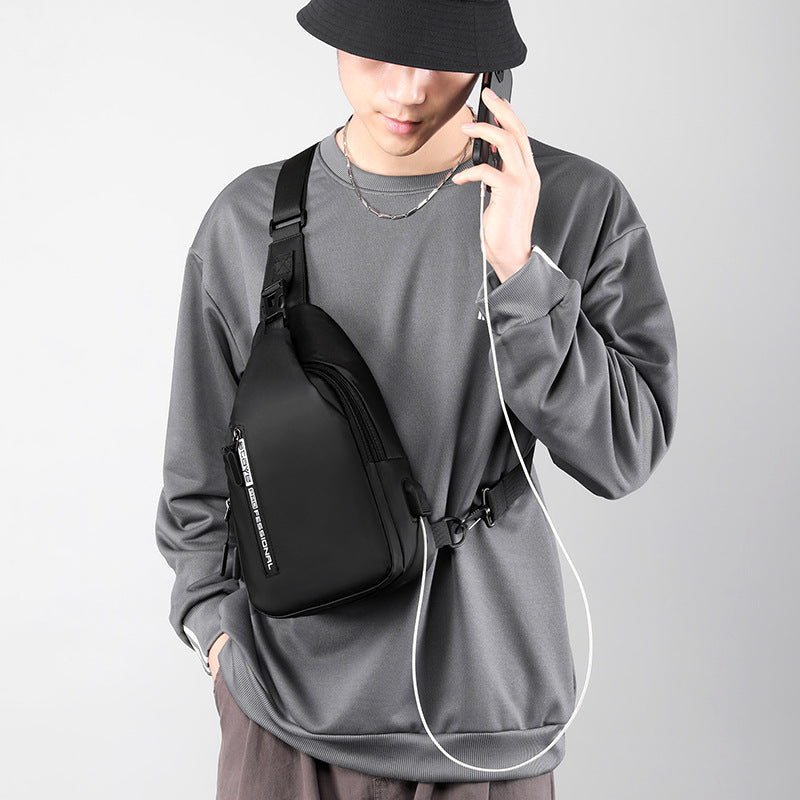 Men's Elegant Leisure Solid Color Korean Men's Chest Bags
