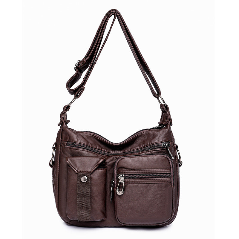 Women's Washed Leather Mother Fashionable Large Capacity Bags