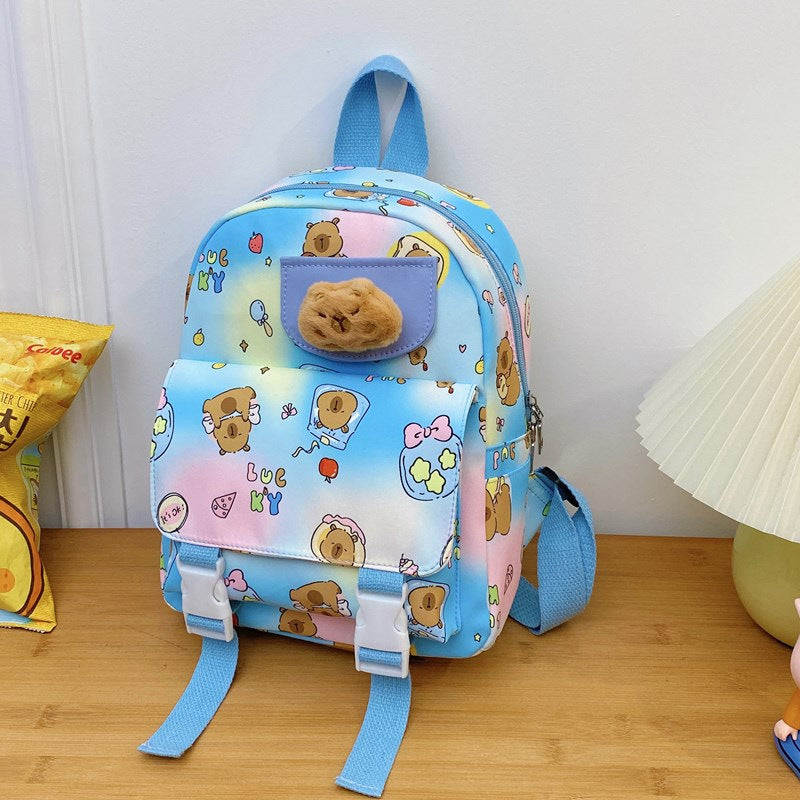 Children's Cute Cartoon Large Capacity Exquisite Capybara Kindergarten School Bags