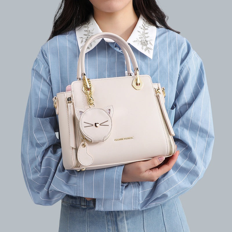 Women's Spring Genuine Leather Light Luxury Minority Handbags