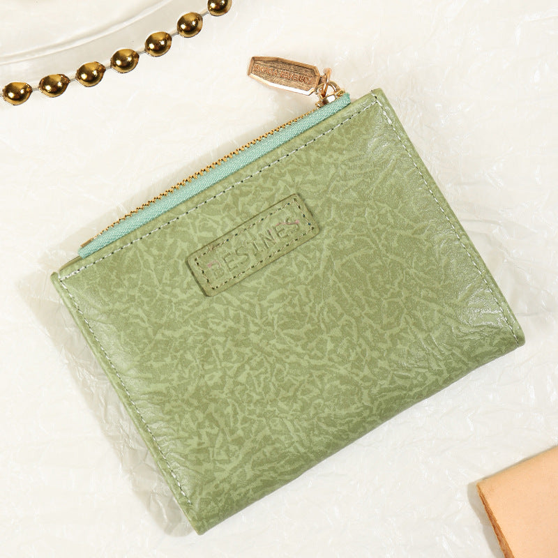 Female Korean Style Retro Folding Mori Ladies Wallets