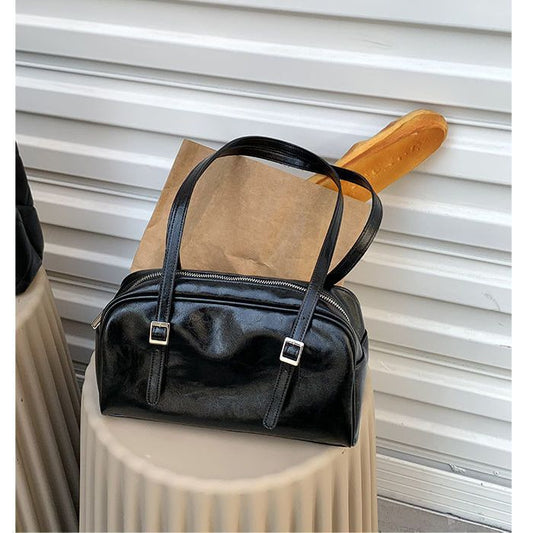 Women's Waxed Leather Underarm Leisure Large Capacity Shoulder Bags