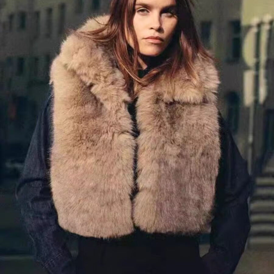 Women's Fashion Casual Polo Collar Bead Leather Coats
