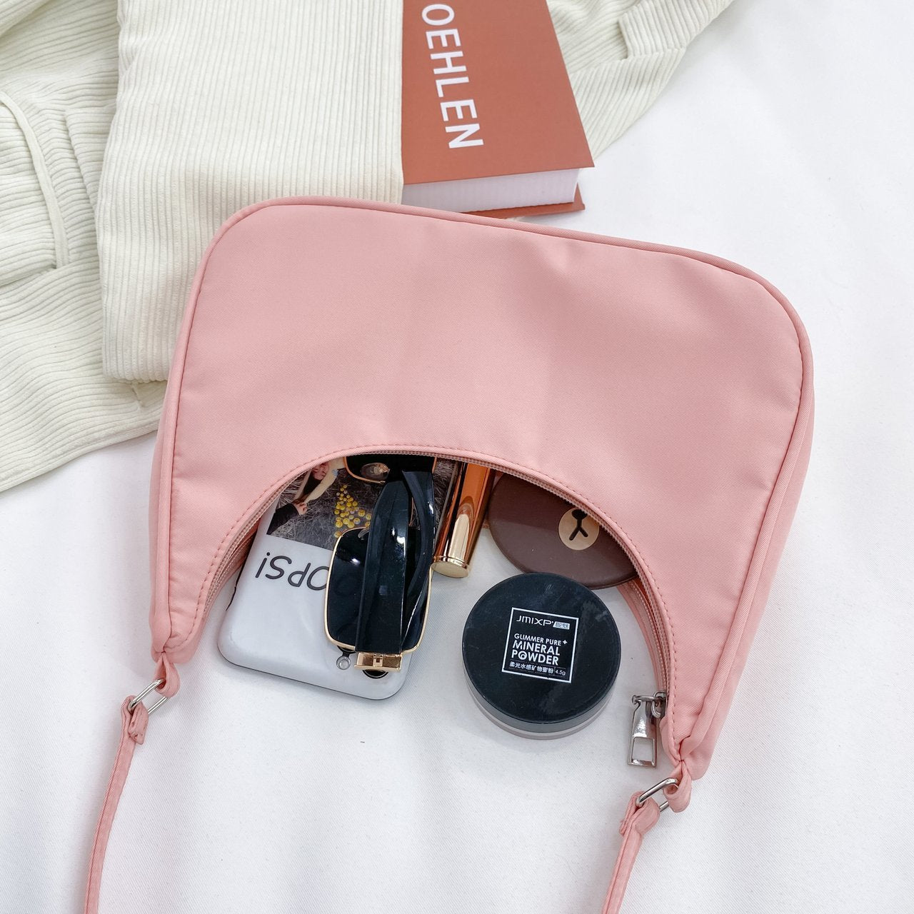 Women's Fashion Trend Dumpling Portable Nylon Solid Armpit Bags