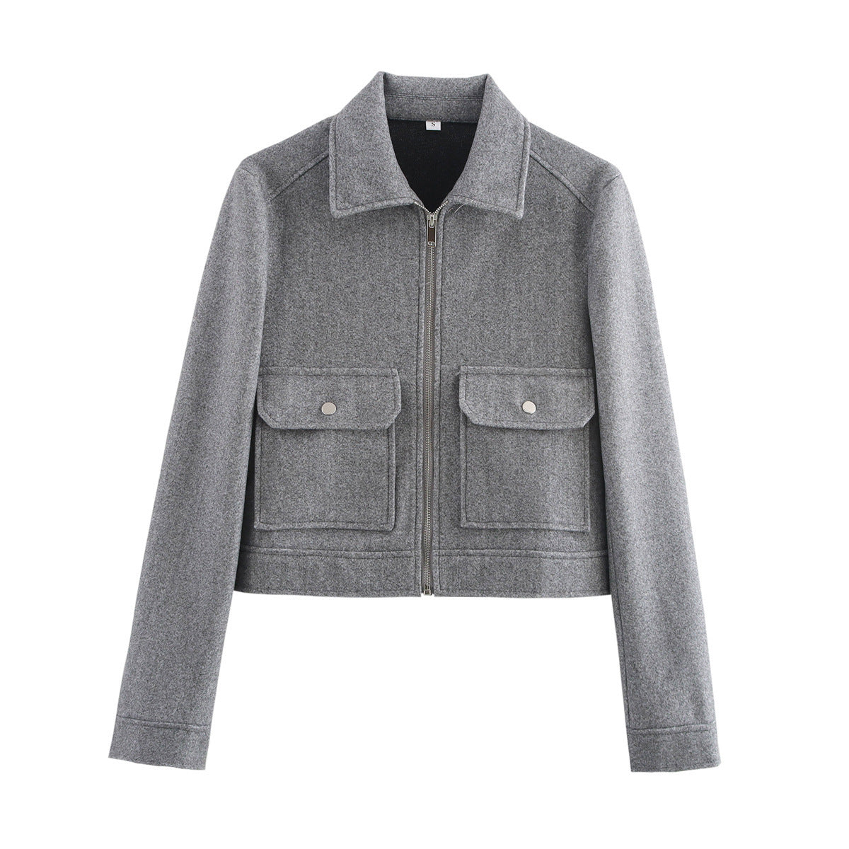 Women's Autumn Lapel Zipper Double Pocket Coats