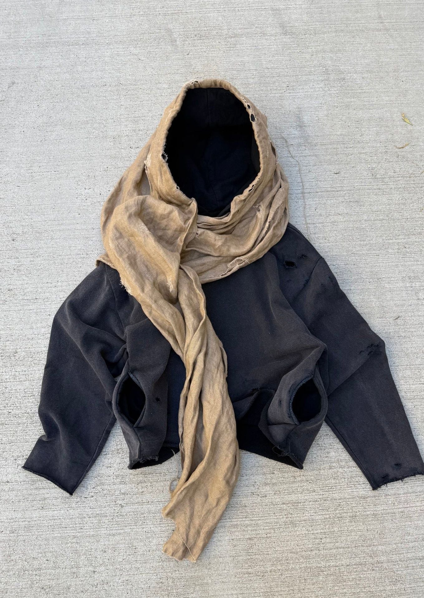 Autumn Casual Hooded Stitching Niche Headscarf Women's Sweater, Sweater