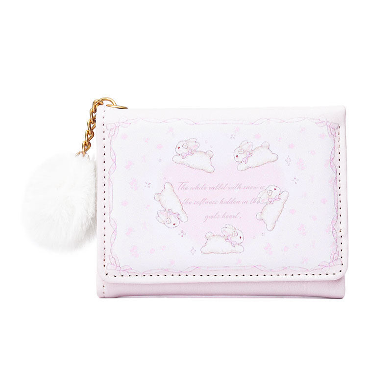 Korean Dream Three-fold Little Bunny Document Cute Ladies Wallets