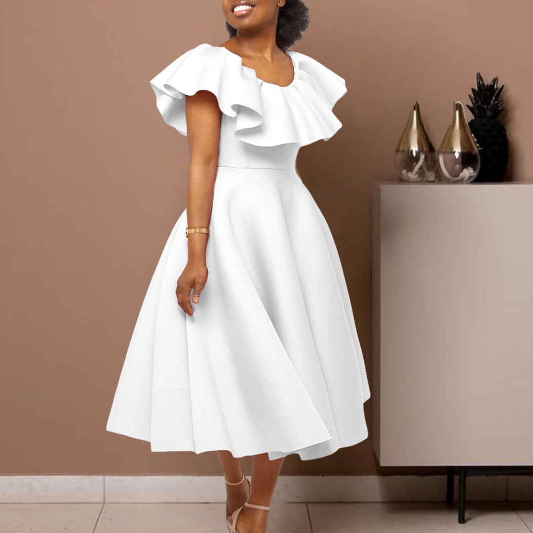 Fashionable Elegant Ruffled Banquet Dress Party Dresses