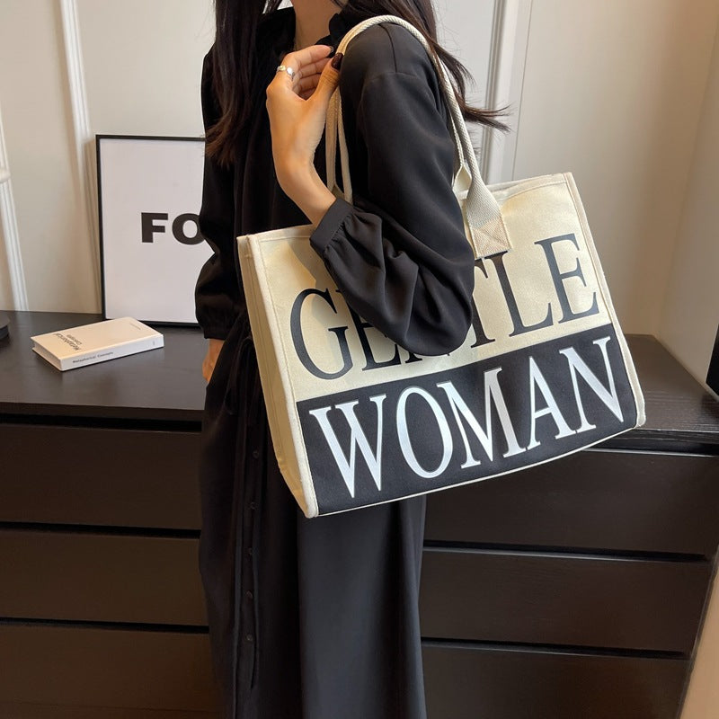 Graceful Thailand Mummy Canvas Letters Printed Shoulder Bags