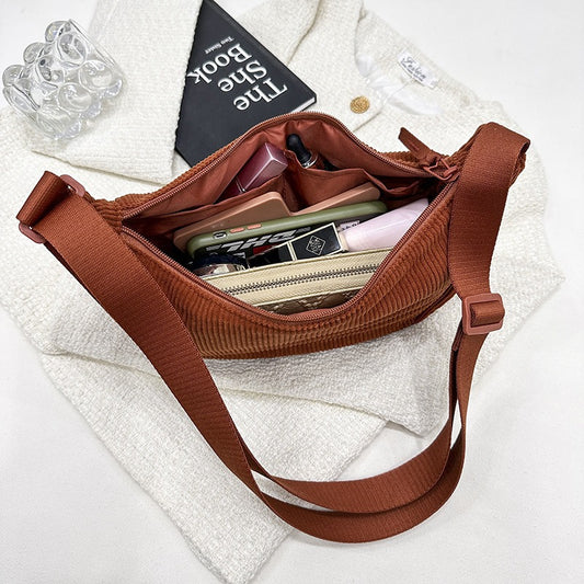 Women's & Men's & Waterproof Dumpling Corduroy Underarm Lightweight Crossbody Bags