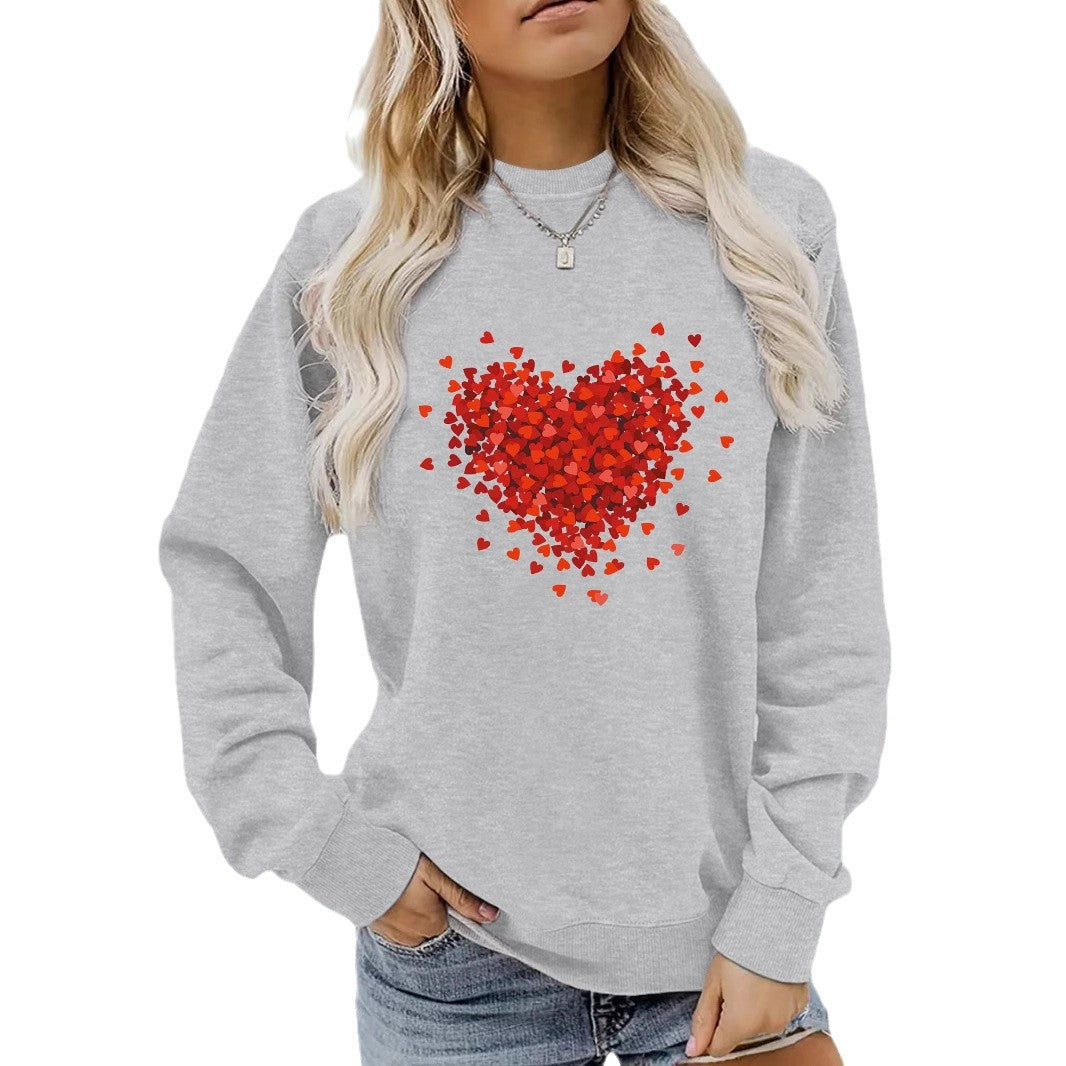 Women's Casual Long-sleeved Round Neck Heart Shape Sweaters