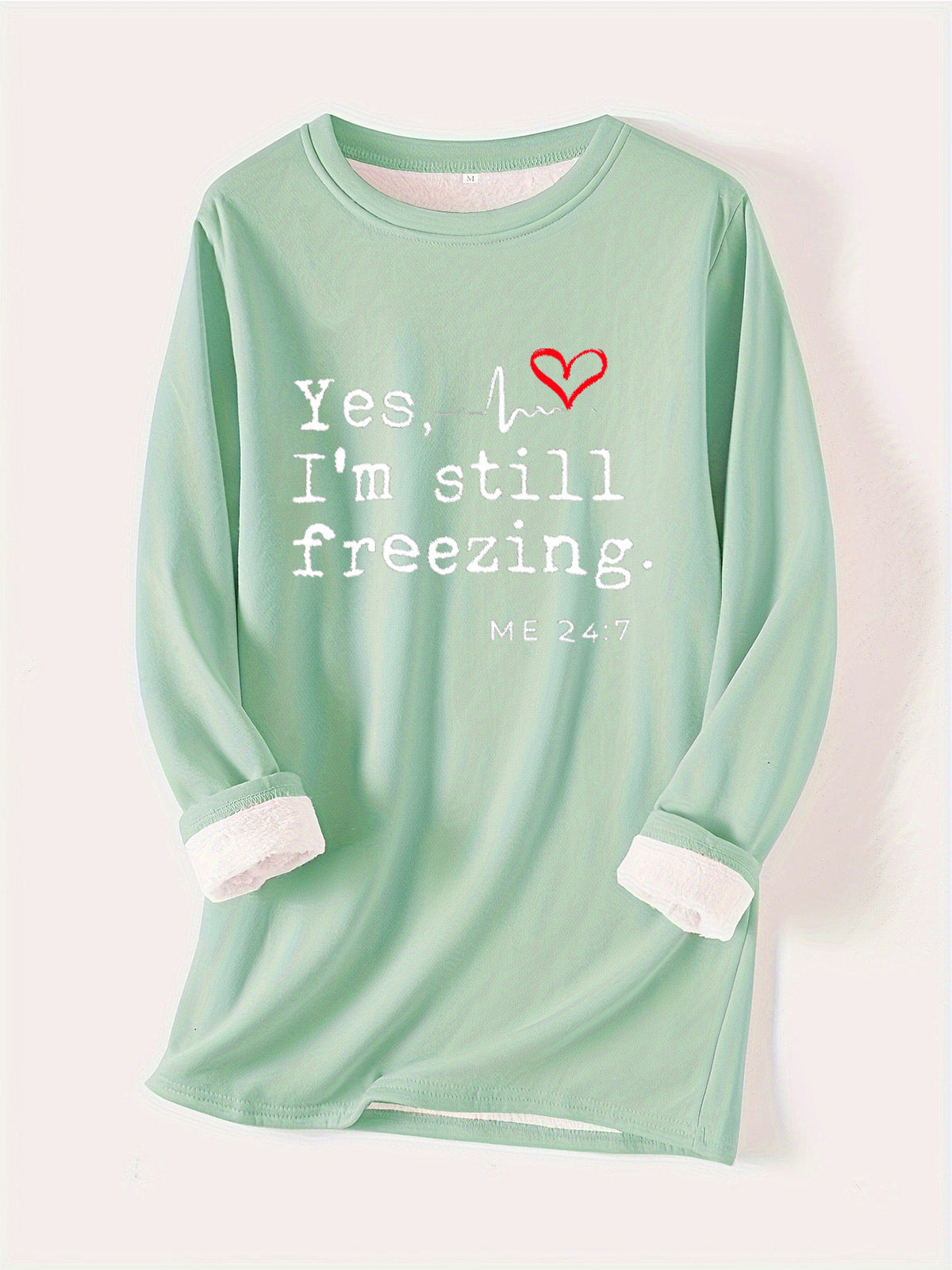Glamorous Fleece-lined Thermal Base Printing Series Women's Sweater, Sweater