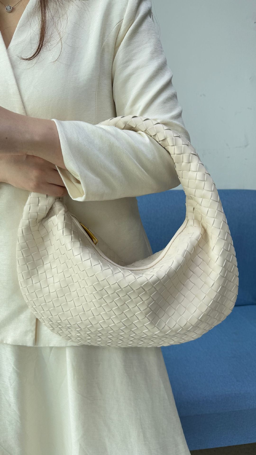 Women's Denim Woven Fashion Portable Horn Bags
