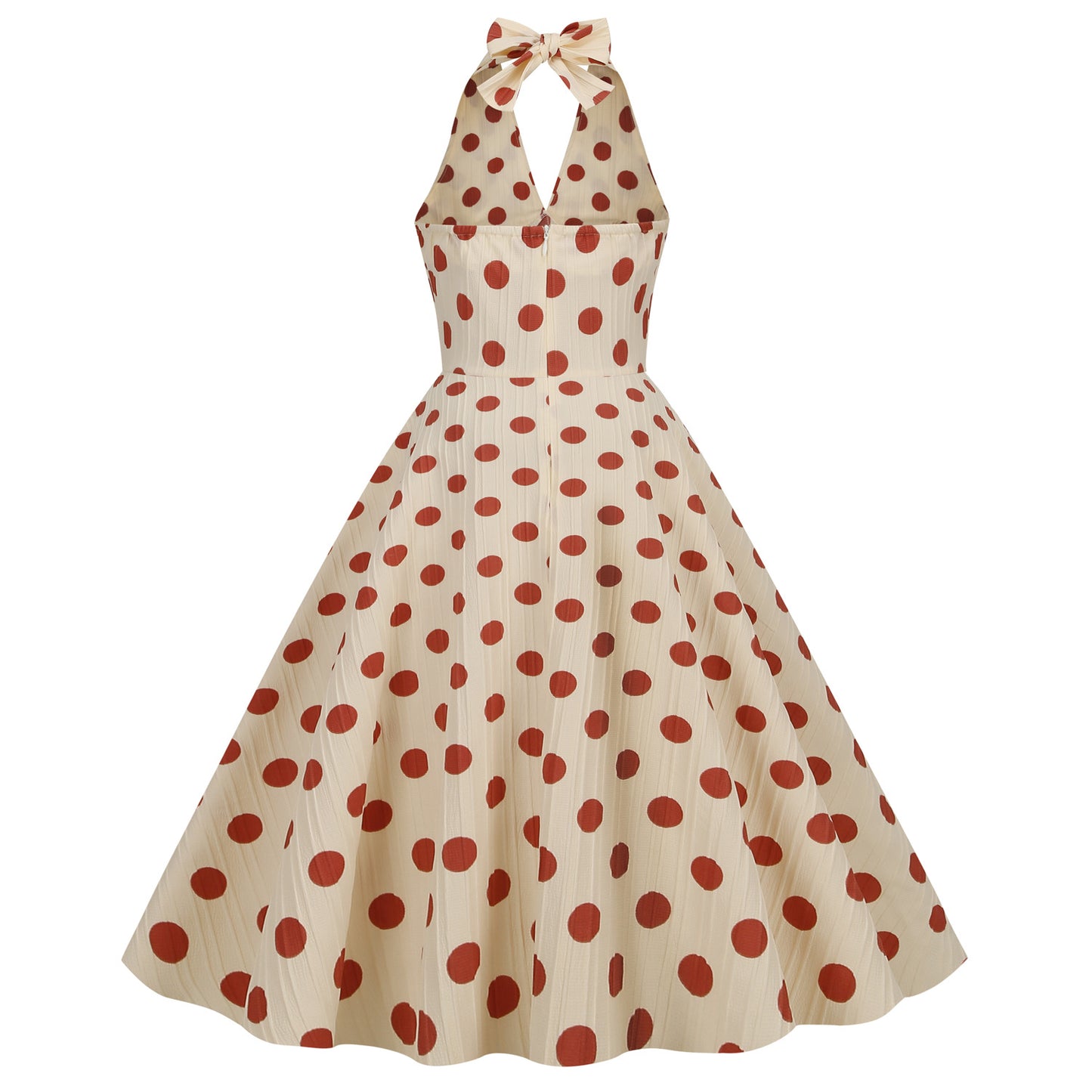 Hepburn Style High Waist Polka-dot Vacation Dresses
