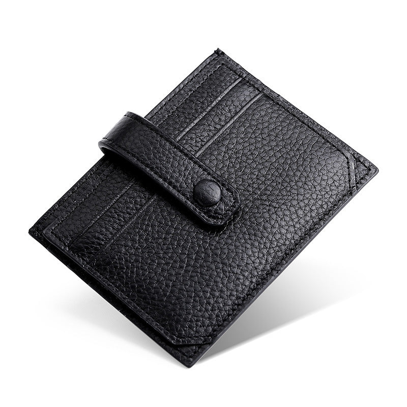 Women's & Men's & Cowhide Genuine Leather Bank Korean Card Holder