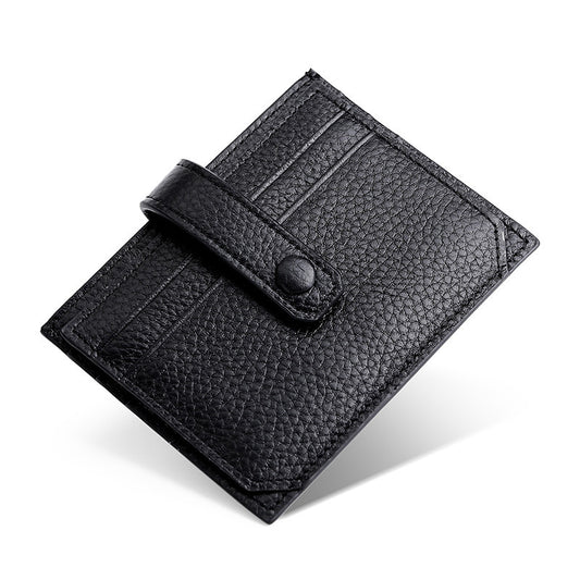 Women's & Men's & Cowhide Genuine Leather Bank Korean Card Holder