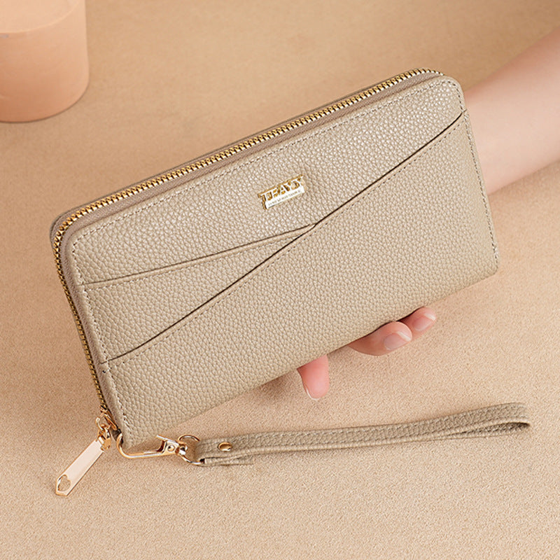 Women's Long Large Capacity Zipper Leather Clutch Ladies Wallets