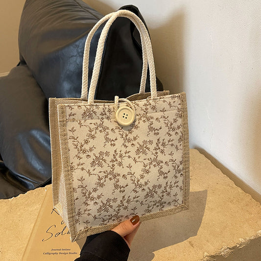 Summer French Floral Hand Lunch Box Shoulder Bags