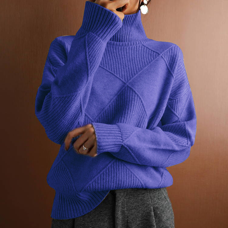 Loose High Collar Warm Solid Color Sweaters