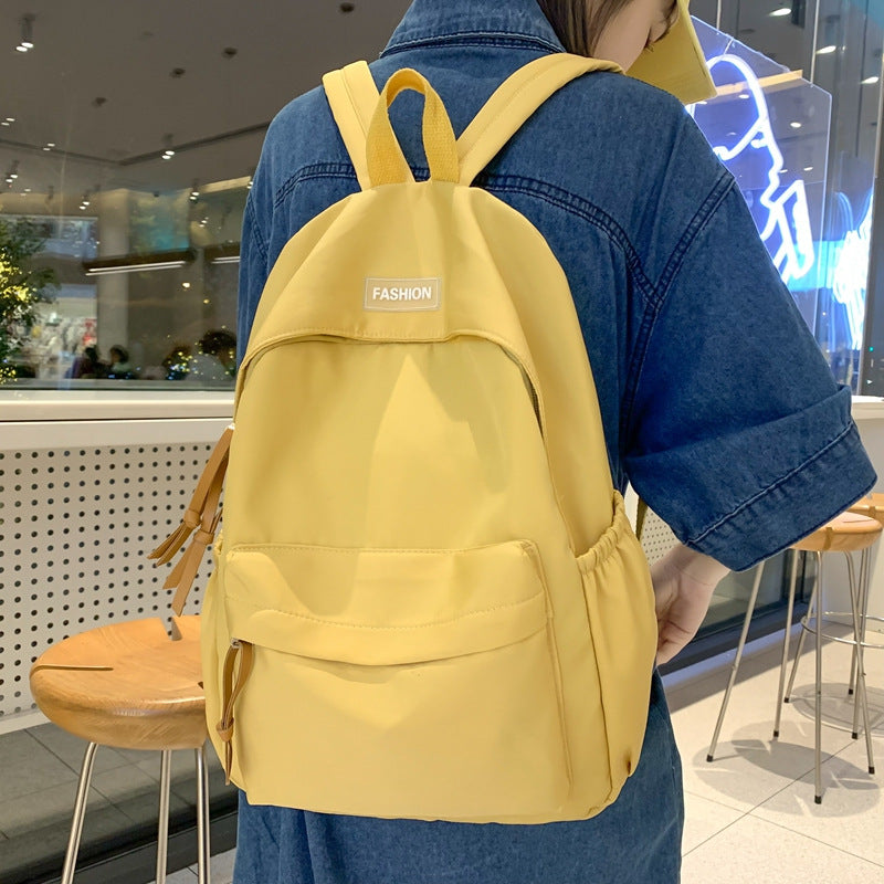 Solid Color Korean Style Early High Backpacks