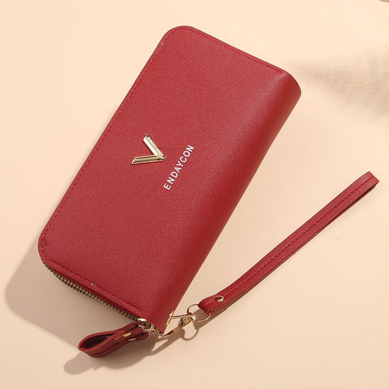 Women's Fashion Simple Lychee Pattern Large Capacity Ladies Wallets