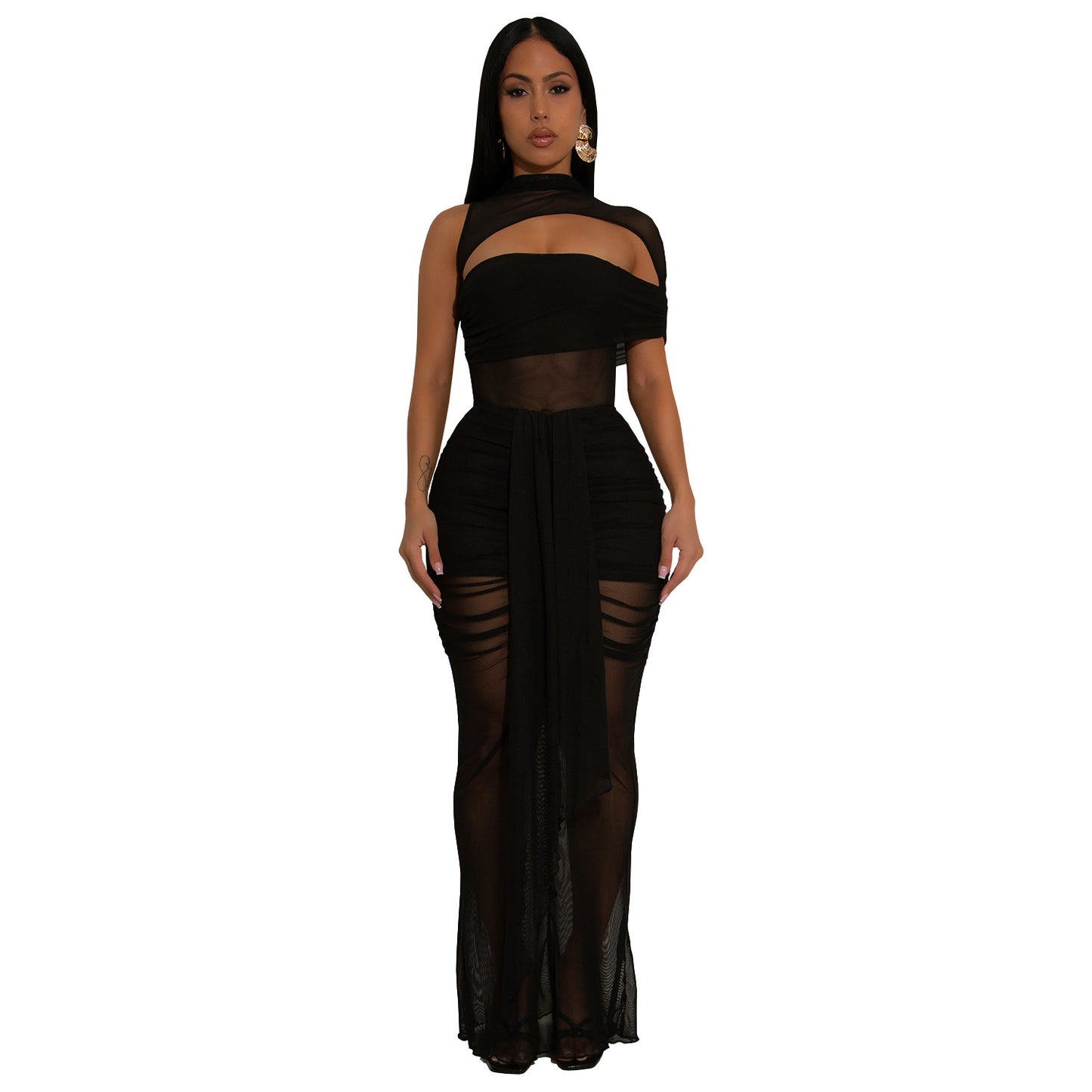 Women's Fashion Wear Sexy Mesh Bag Arm Suits