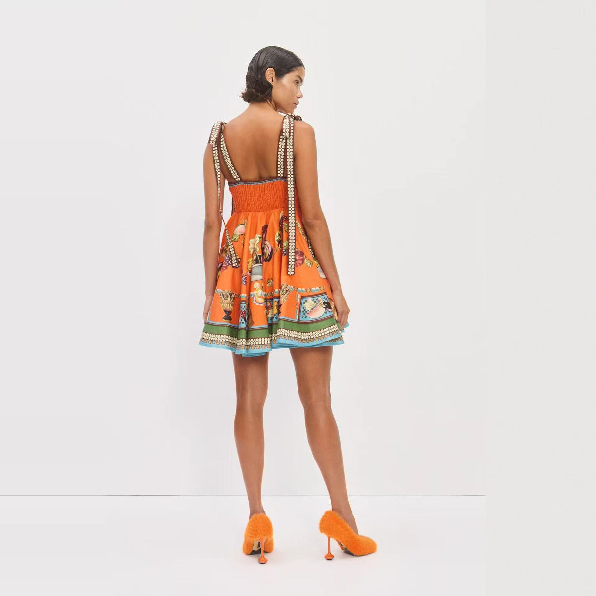 Casual Fashion Elegant Linen Smocking Dress Dresses