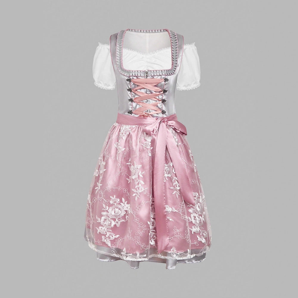 Women's Hot Maid Beer Sleeve Tied Dress Dresses