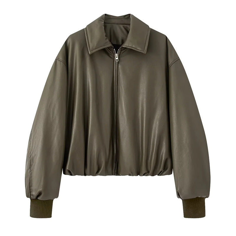 Women's Protein Leather Thickened Warm Cotton Clothing