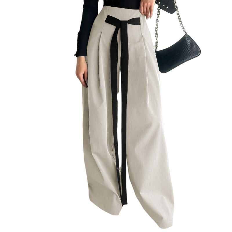 Women's Fashion Wear Casual Tied High Waist Commuter Pants