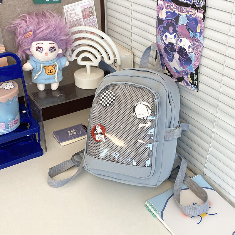 Women's Volume Cartoon Transparent Bar Badge Mini Backpacks