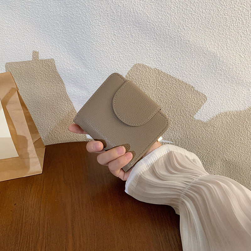 Simple Style Dopamine Color Matching Korean Ladies Wallets