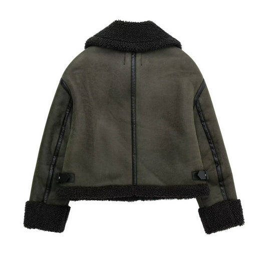 Women's Double-sided Loose Long Sleeve Deerskin Veet Jackets