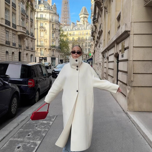 Women's Fashion Casual Stand Collar Lengthened Loose Coats