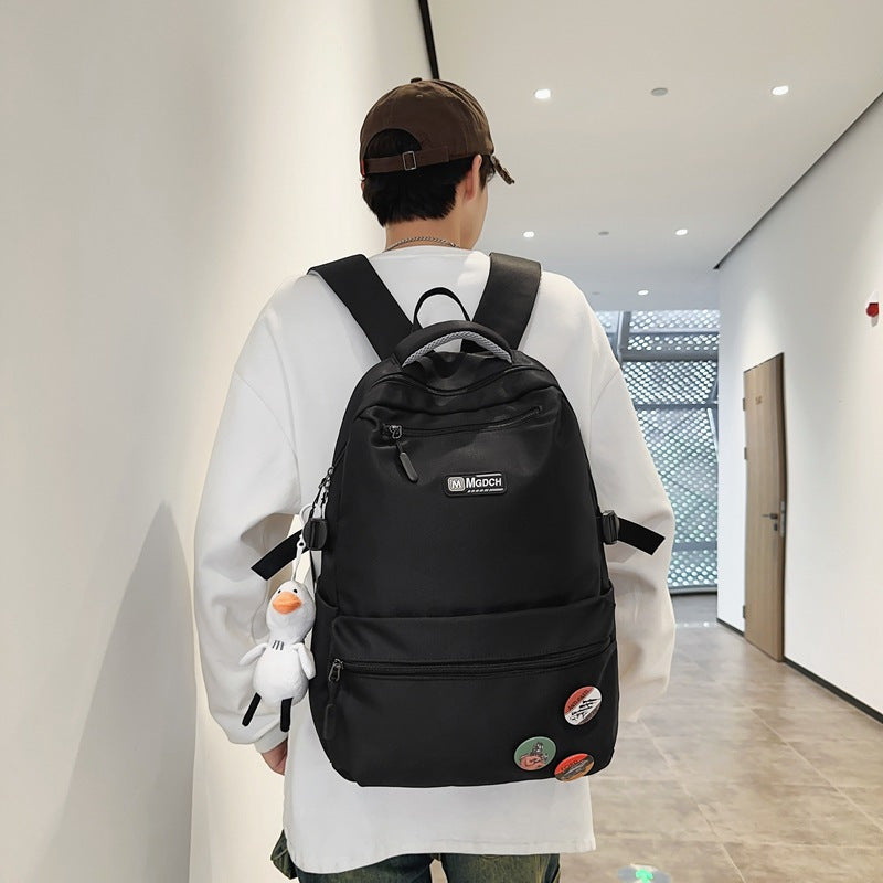 Women's High-grade Canvas Boys High Simple Large Middle School Students' Schoolbags