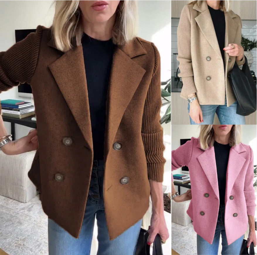 Popular Women's Spring Collar Casual Woolen Tops