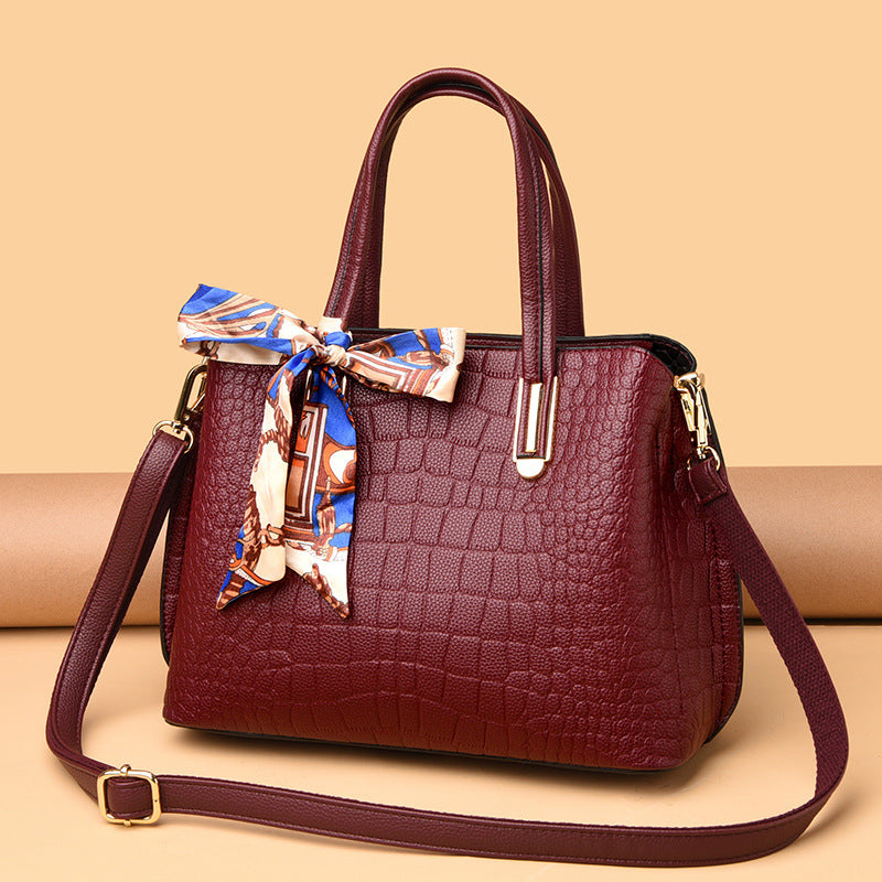 For Mom Fashionable Crocodile Pattern Large Handbags