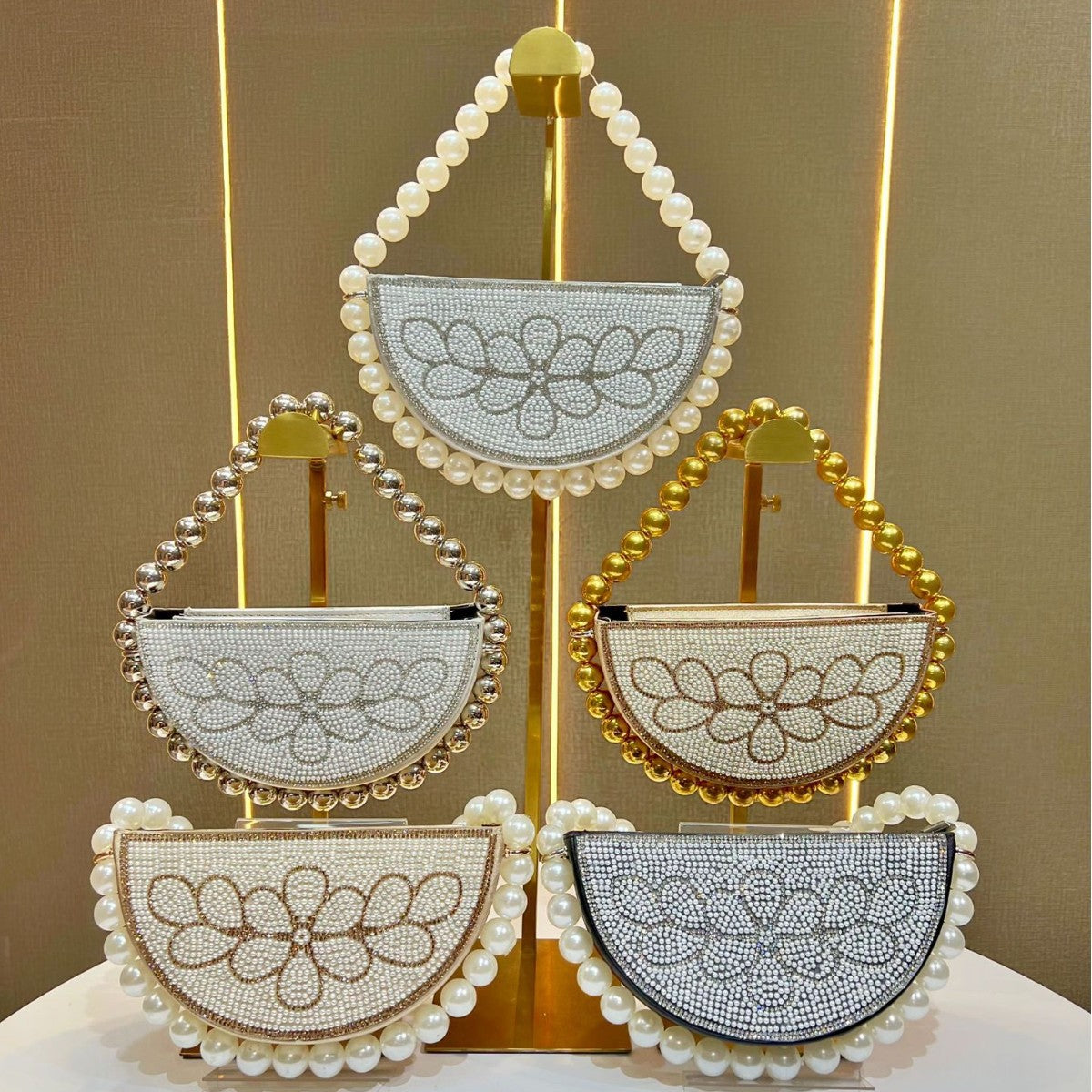 Women's Rhinestone Beaded Banquet French Suits Evening Bags