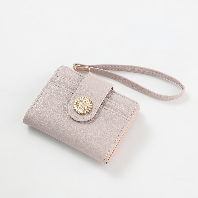 Women's Short Solid Color High-grade Zipper Ladies Wallets