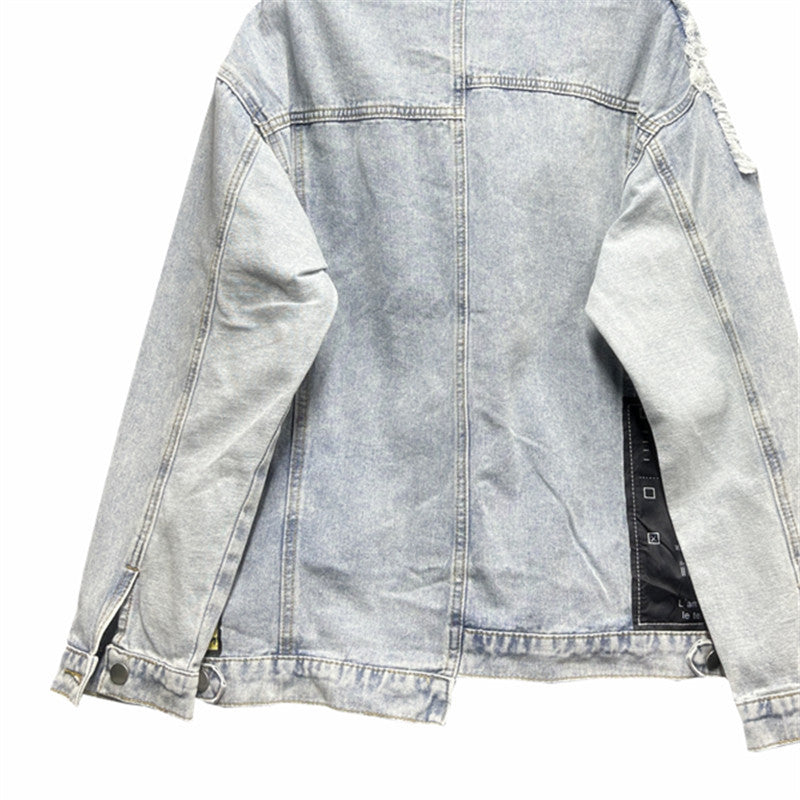 Women's Irregular Patch Printed Street Loose Style Jackets