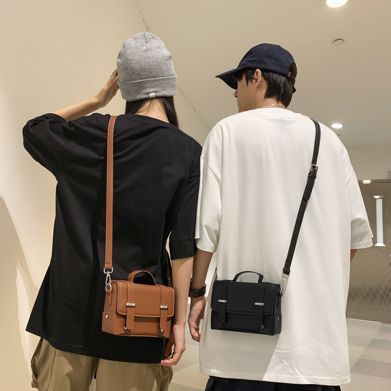 Men's High-grade Mobile Trendy Mini Box Design Men's Shoulder Bags