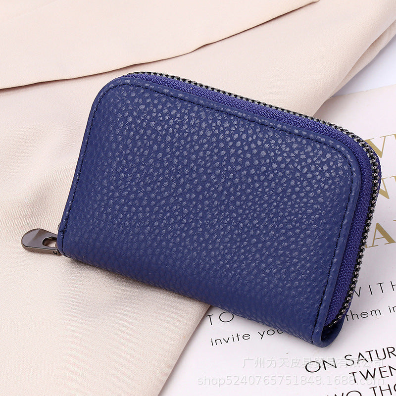 Women's Zipper Organ Lychee Pattern Fashion Credit Ladies Wallets