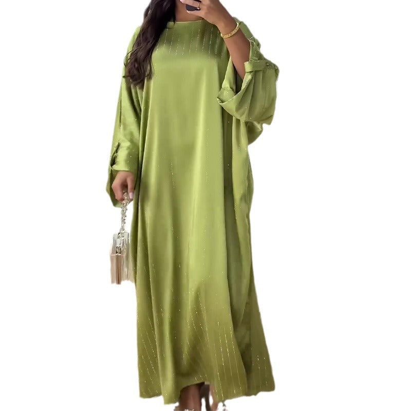 Women's Autumn Round Neck Solid Color Loose Casual Dresses