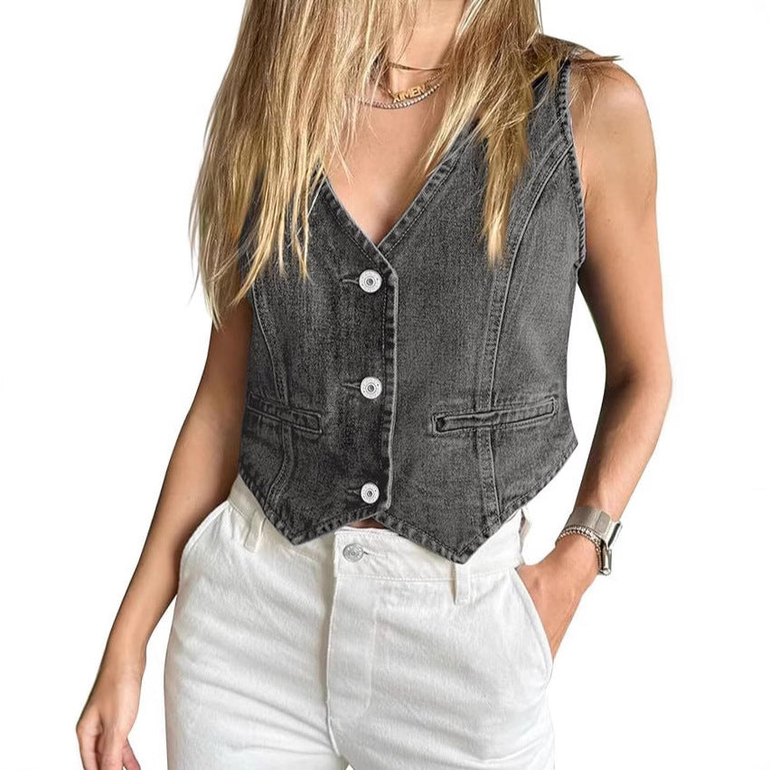 Elegant Women's Fashion Casual Denim Summer Women's Vest