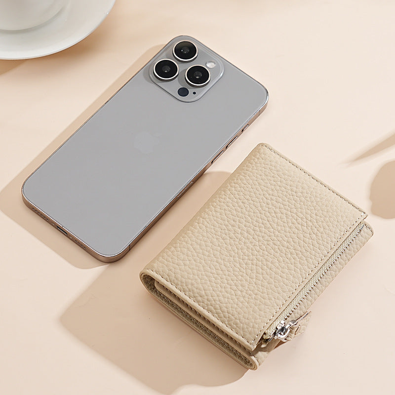 Women's Genuine Leather Integrated Multifunctional Cowhide Zipper Bags