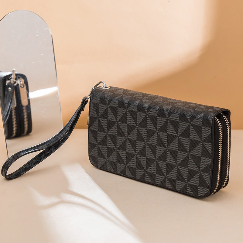 Unisex Double Zipper Long Fashion Printed Ladies Wallets