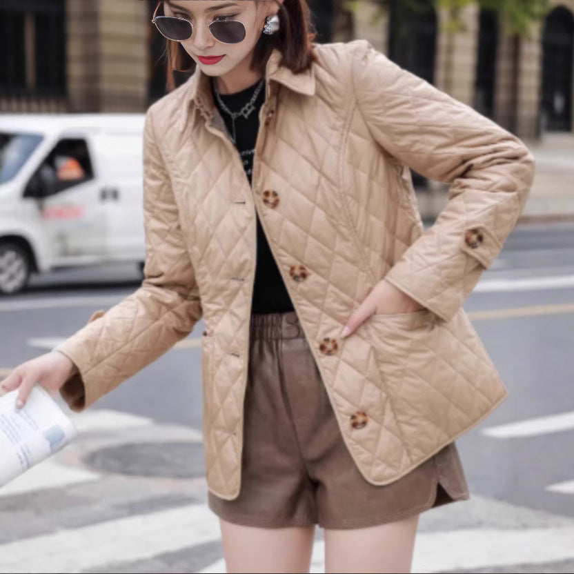 Women's Lapel Single Breasted Thermal Spinning Clothes Coats